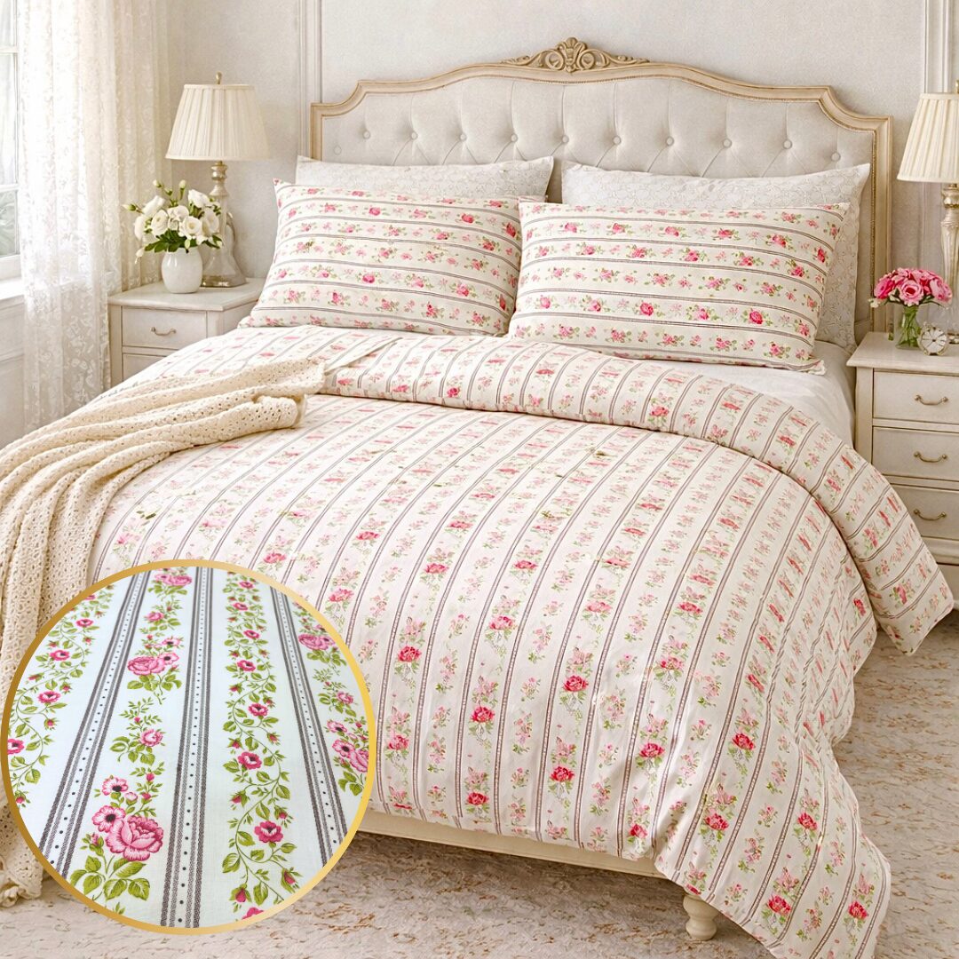 Obliečky bavlnené Village hnedé TiaHome - 1x Vankúš 90x70cm, 1x Paplón 140x200cm