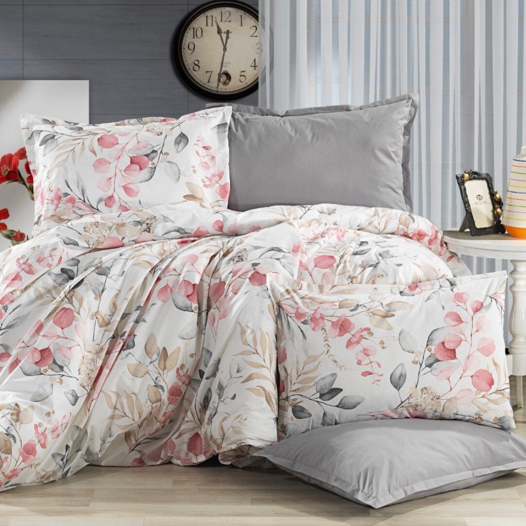 Obliečky bavlnené Porto Ružové 200x140cm+90x70cm TiaHome