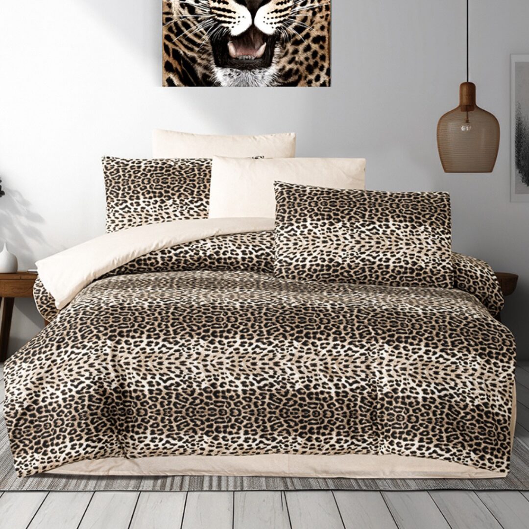 Obliečky bavlnené Leopard 200x140cm+90x70cm TiaHome