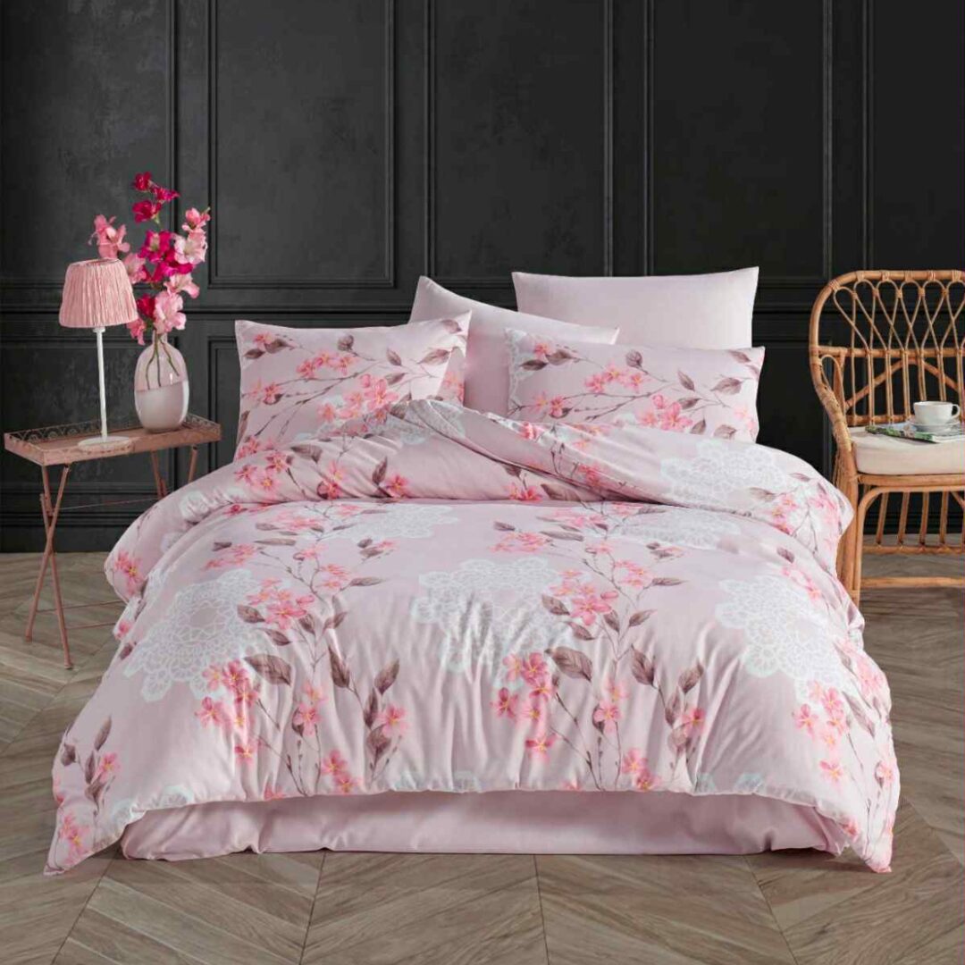 Obliečky bavlnené Laura Ružová 200x140cm+90x70cm TiaHome