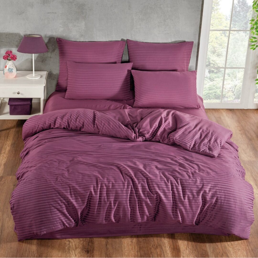 Obliečky damaškové fialové 200x140cm+90x70cm TiaHome